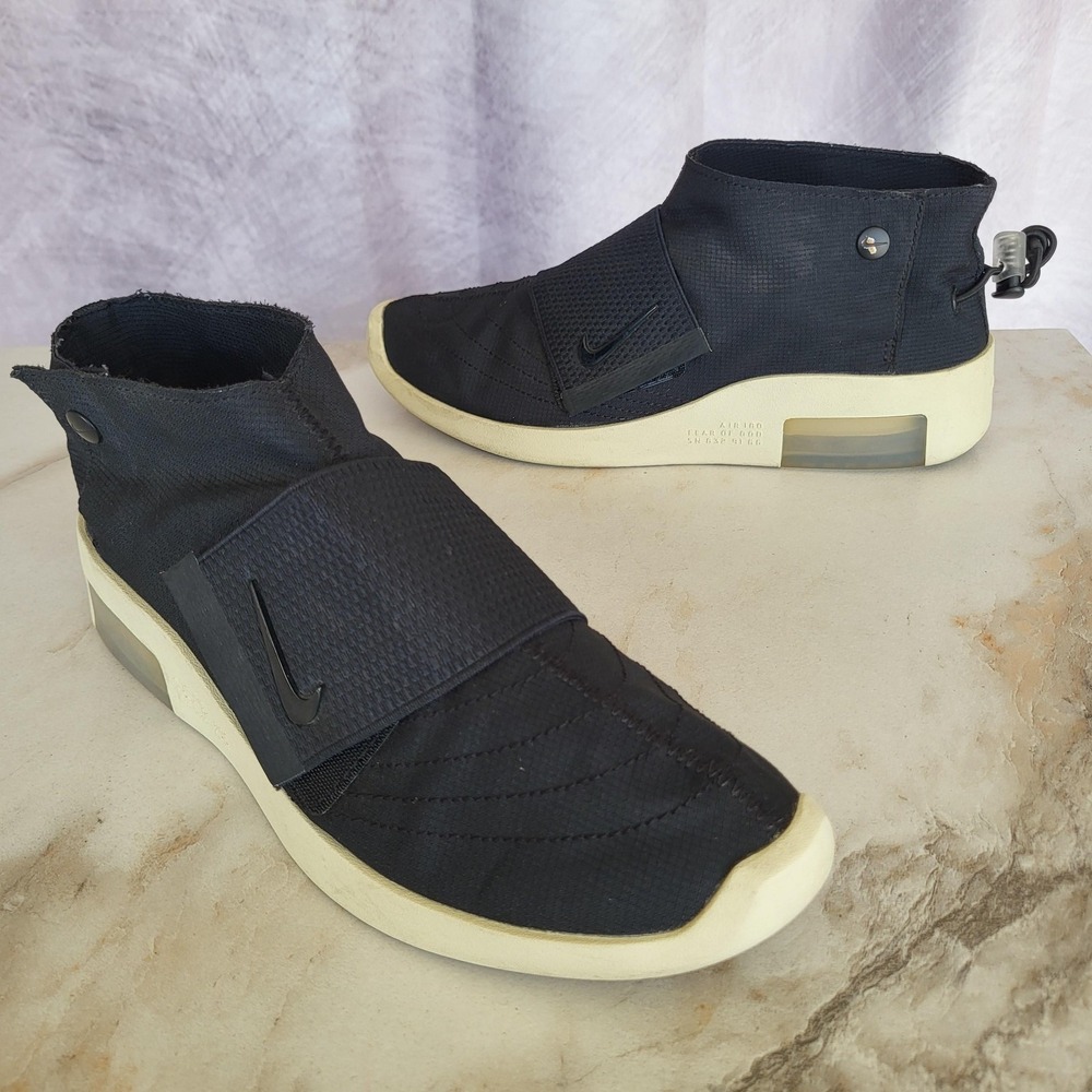 Nike Air Fear Of God Moc Shoes Mens Size 6 Black Fossil Slip On Sneakers